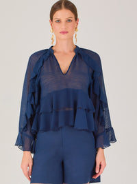 Alpha Blouse  Navy