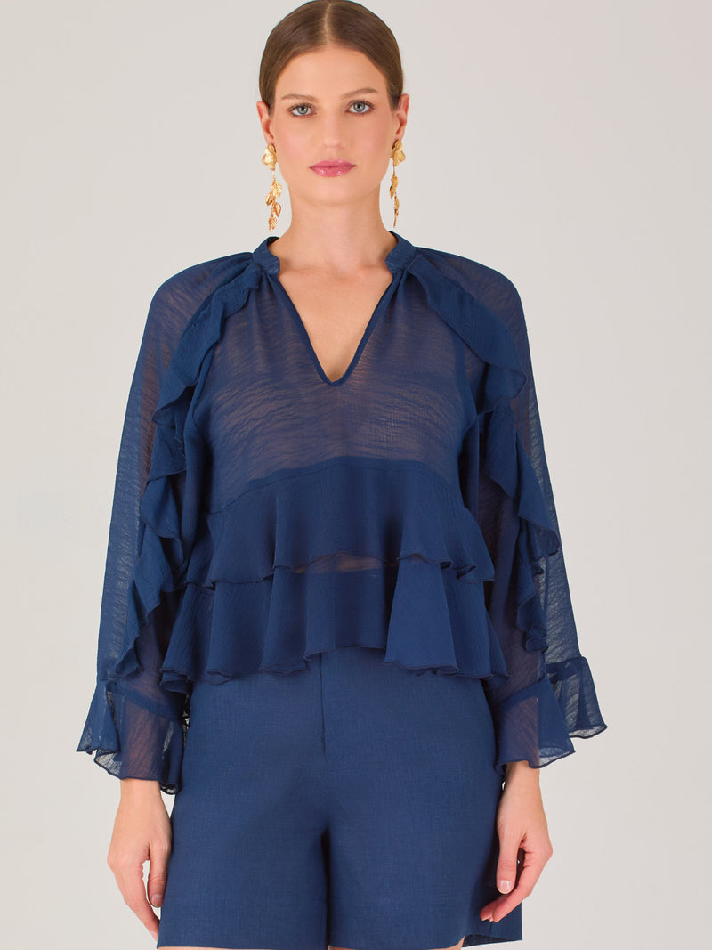 Alpha Blouse  Navy