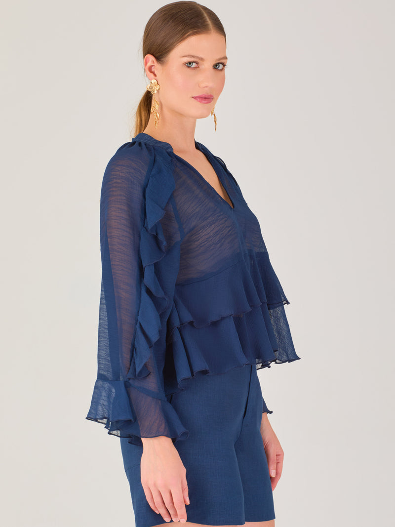 Alpha Blouse  Navy
