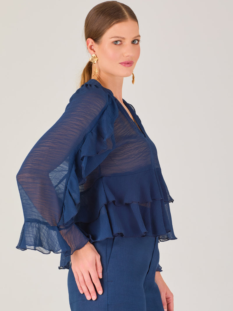 Alpha Blouse  Navy