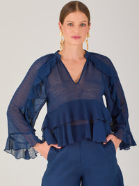 Alpha Blouse  Navy