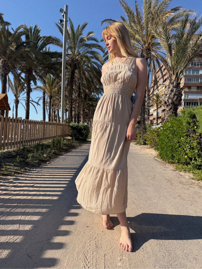 Duna Long Dress Camel