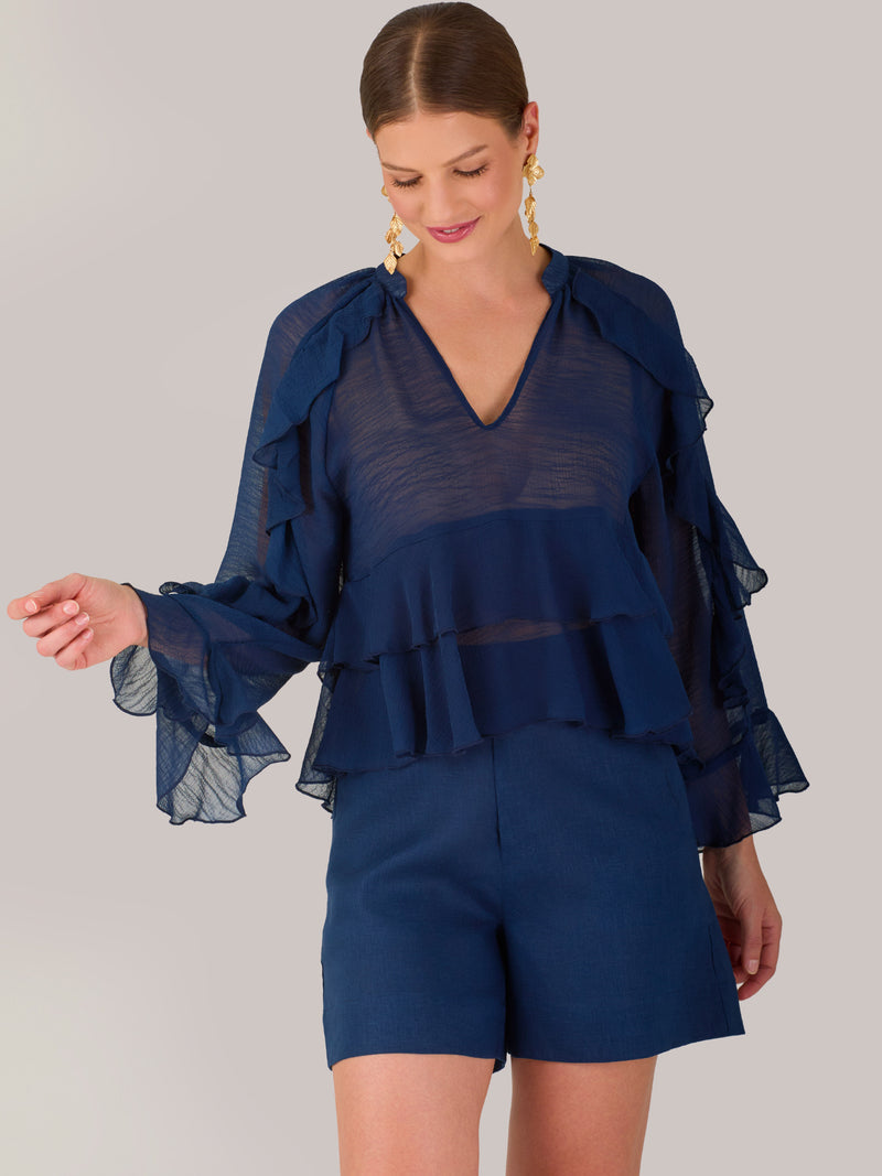 Alpha Blouse  Navy