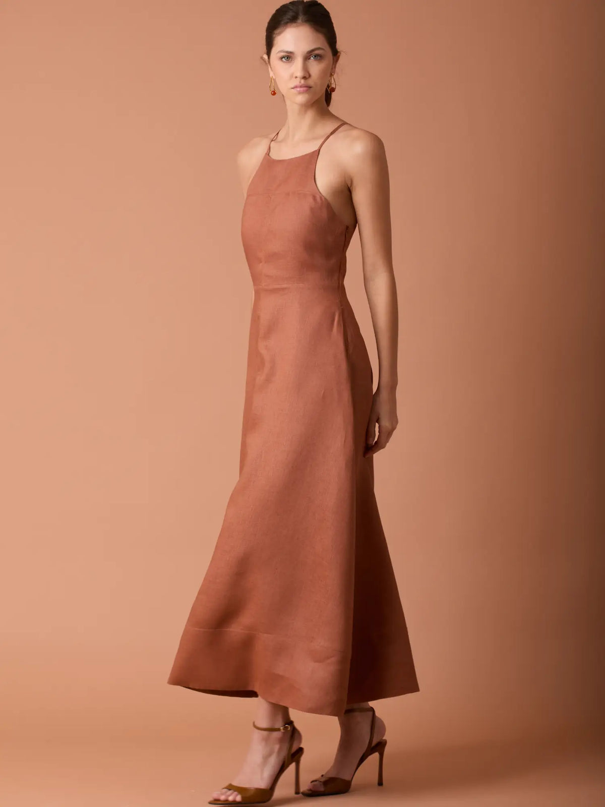 Gian Long Dress Brown