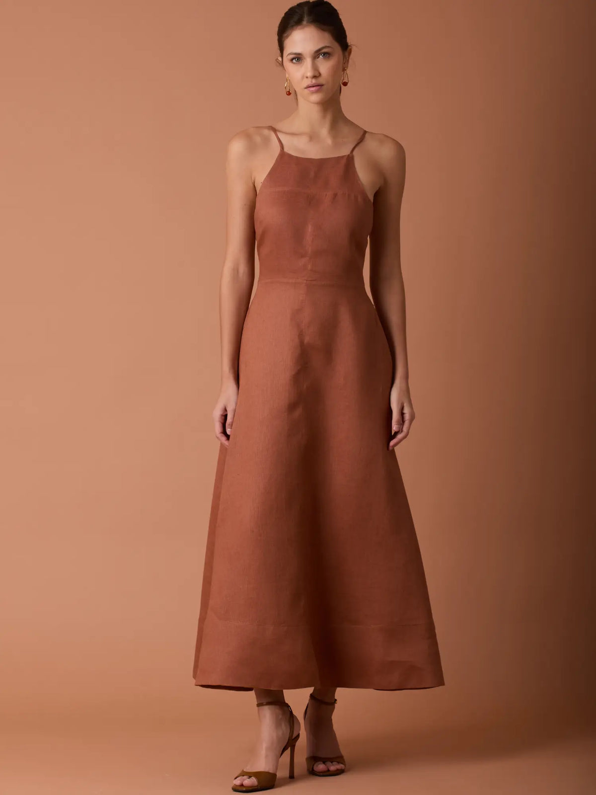 Gian Long Dress Brown