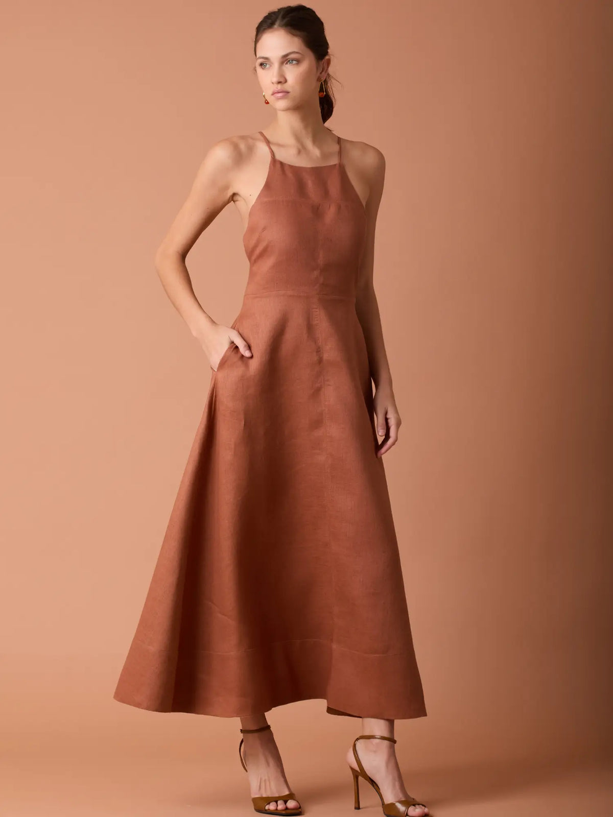 Gian Long Dress Brown