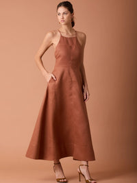 Gian Long Dress Brown