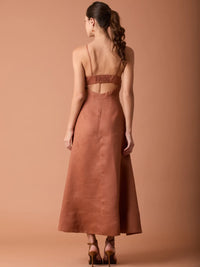 Gian Long Dress Brown