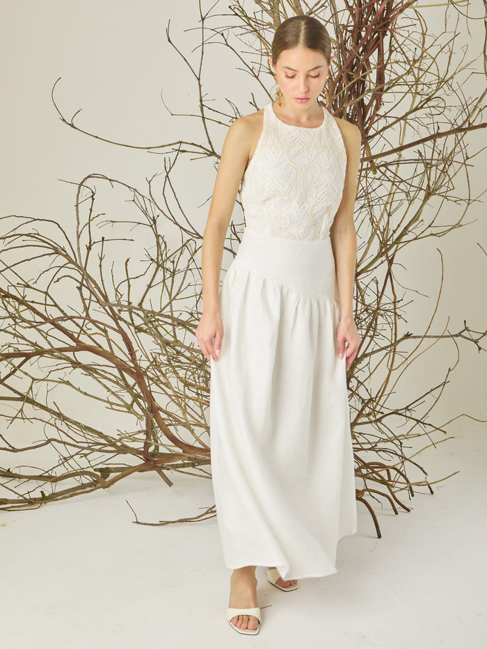 Arandany Long Dress White