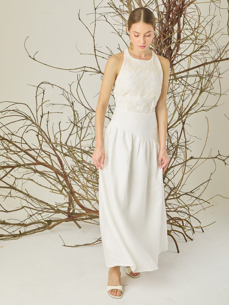 Arandany Long Dress White