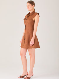 Serene Short Dress  Brown