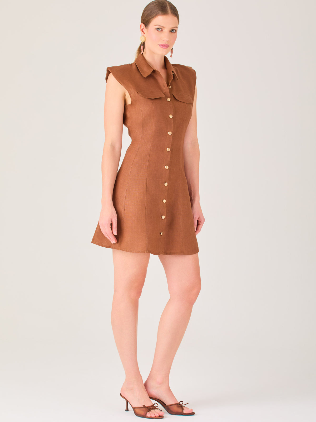 Serene Short Dress  Brown
