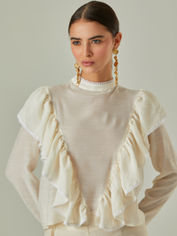 Marcella Pearl White Blouse