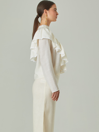 Marcella Pearl White Blouse