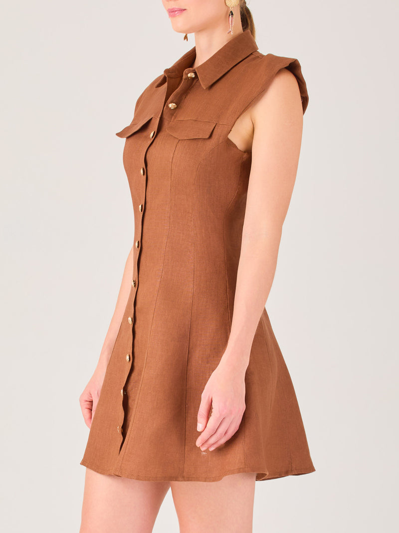 Serene Short Dress  Brown