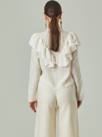 Marcella Pearl White Blouse