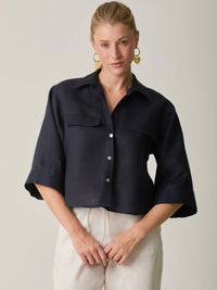 Caprina Blouse Navy