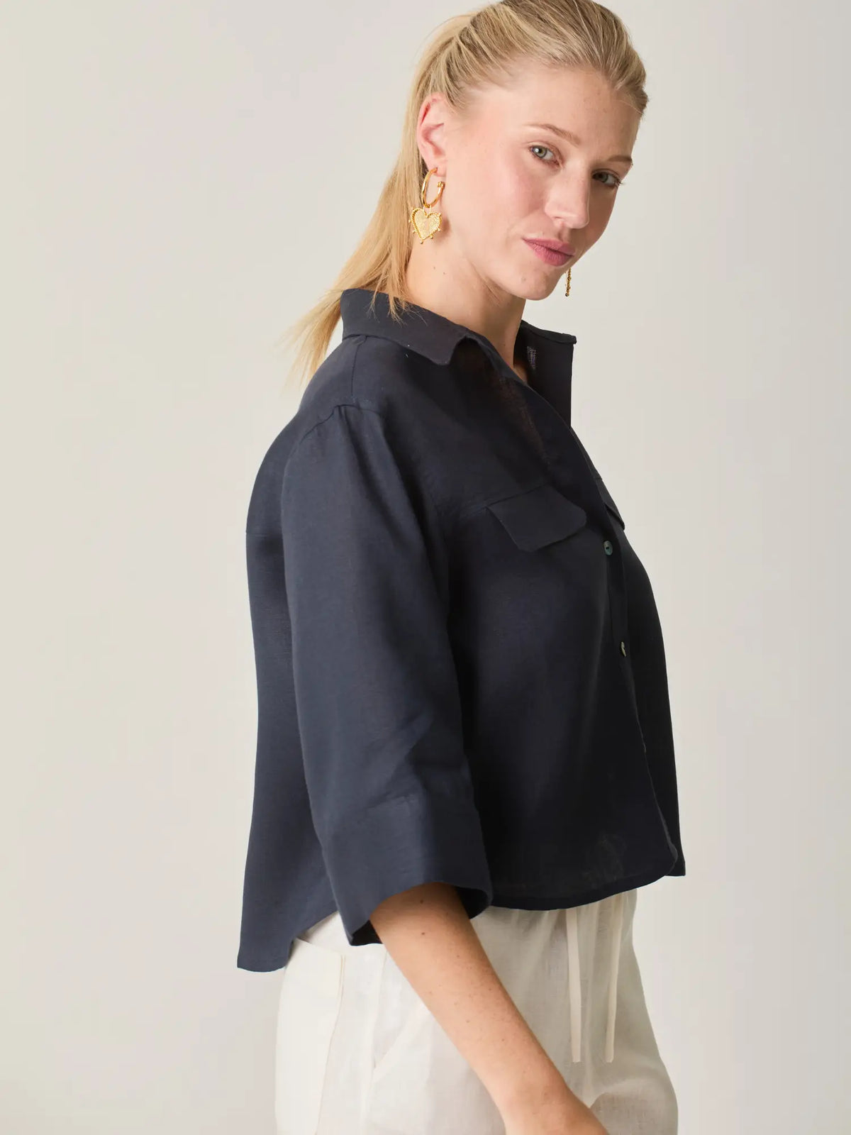 Caprina Blouse Navy