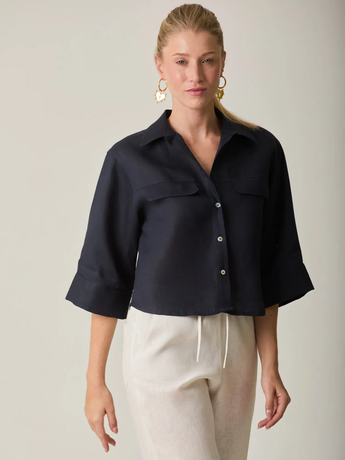 Caprina Blouse Navy