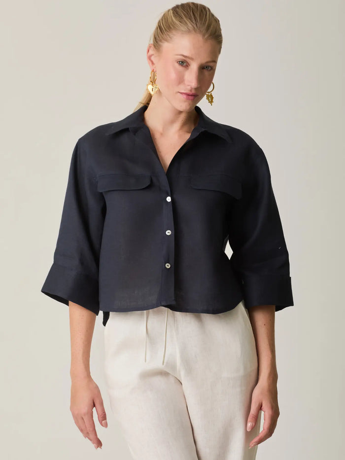 Caprina Blouse Navy