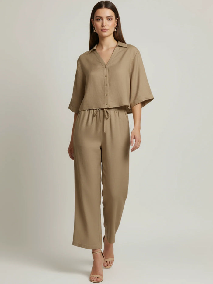 Oriental Long Pants Brown