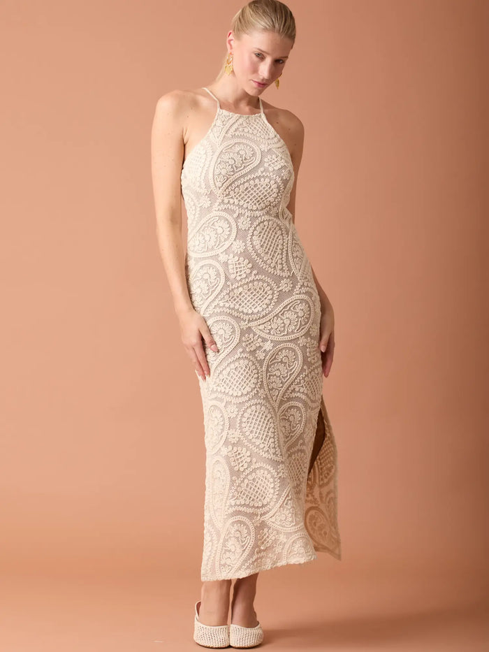 Adele Long Dress Beige