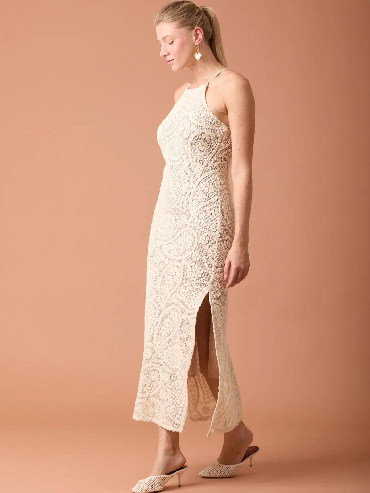 Adele Long Dress Beige