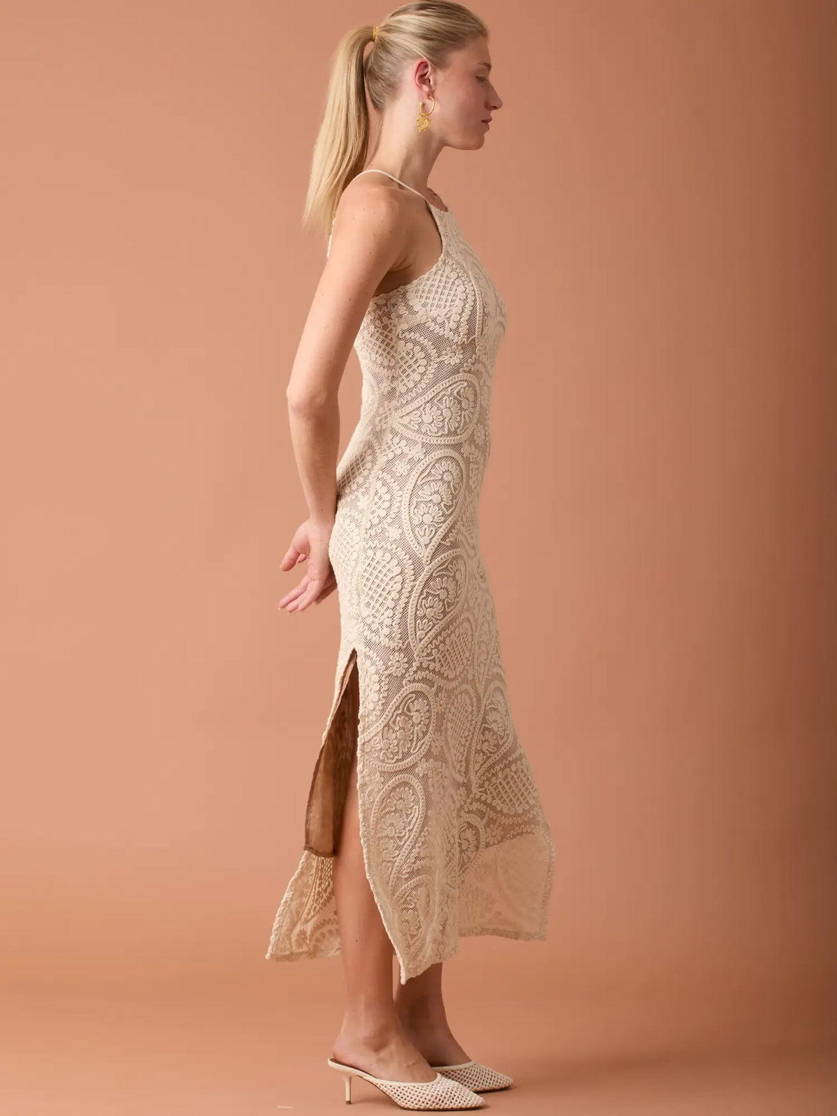 Adele Long Dress Beige