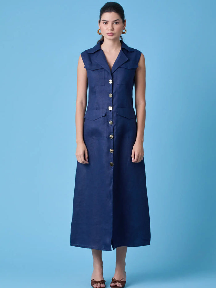 Yestin Long Dress Navy