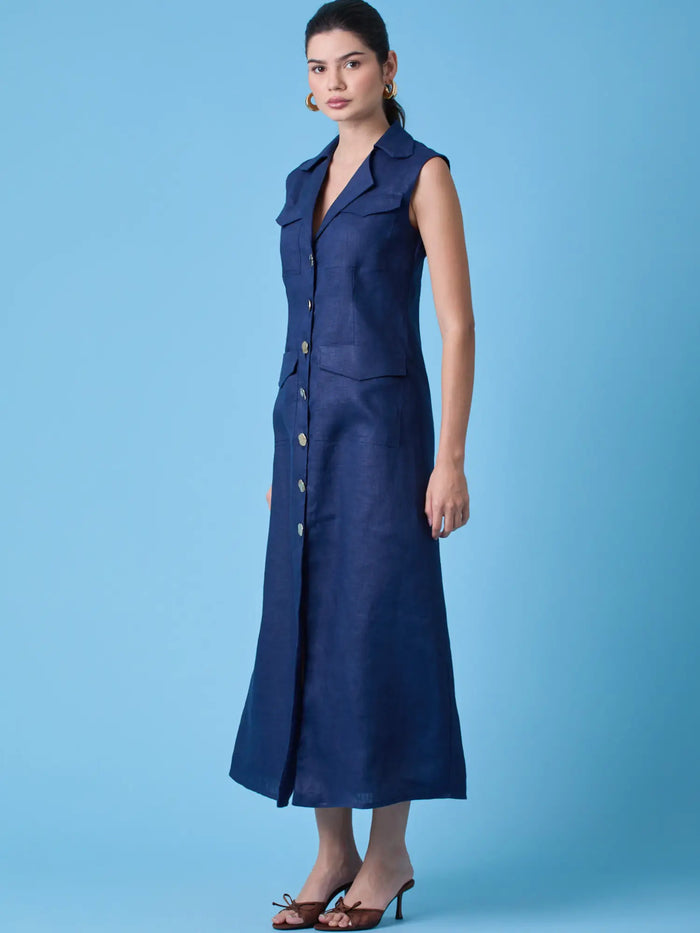 Yestin Long Dress Navy