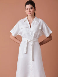 Makri Long Dress White