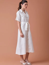 Makri Long Dress White