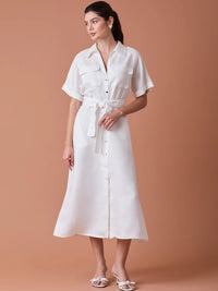 Makri Long Dress White