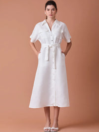 Makri Long Dress White