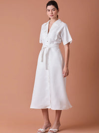 Makri Long Dress White
