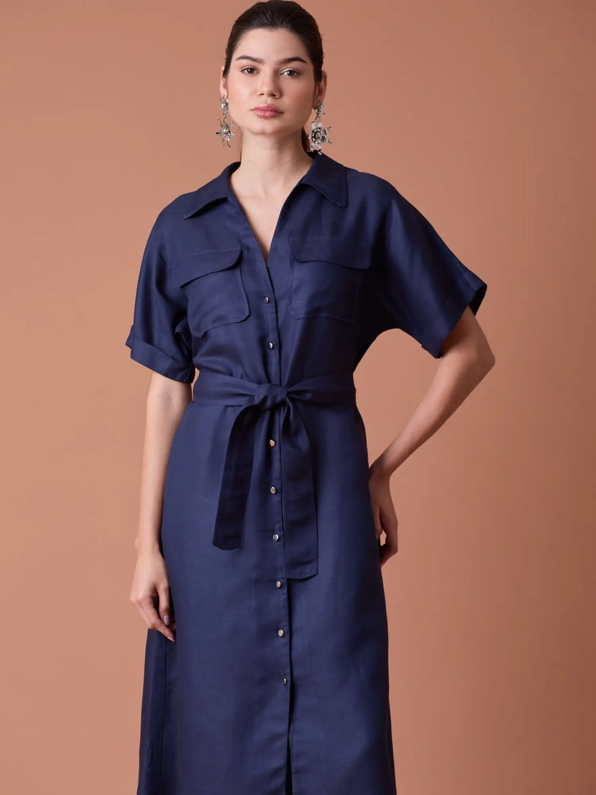 Makri Long Dress Navy