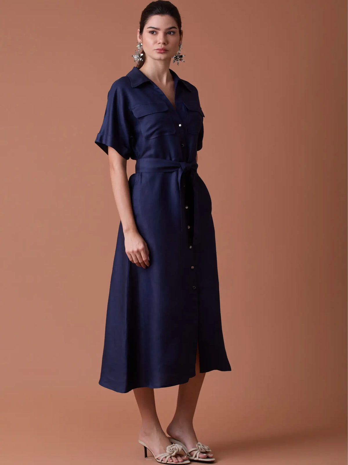 Makri Long Dress Navy