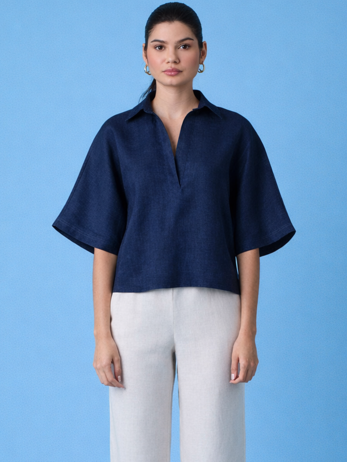 Bender Navy Blouse