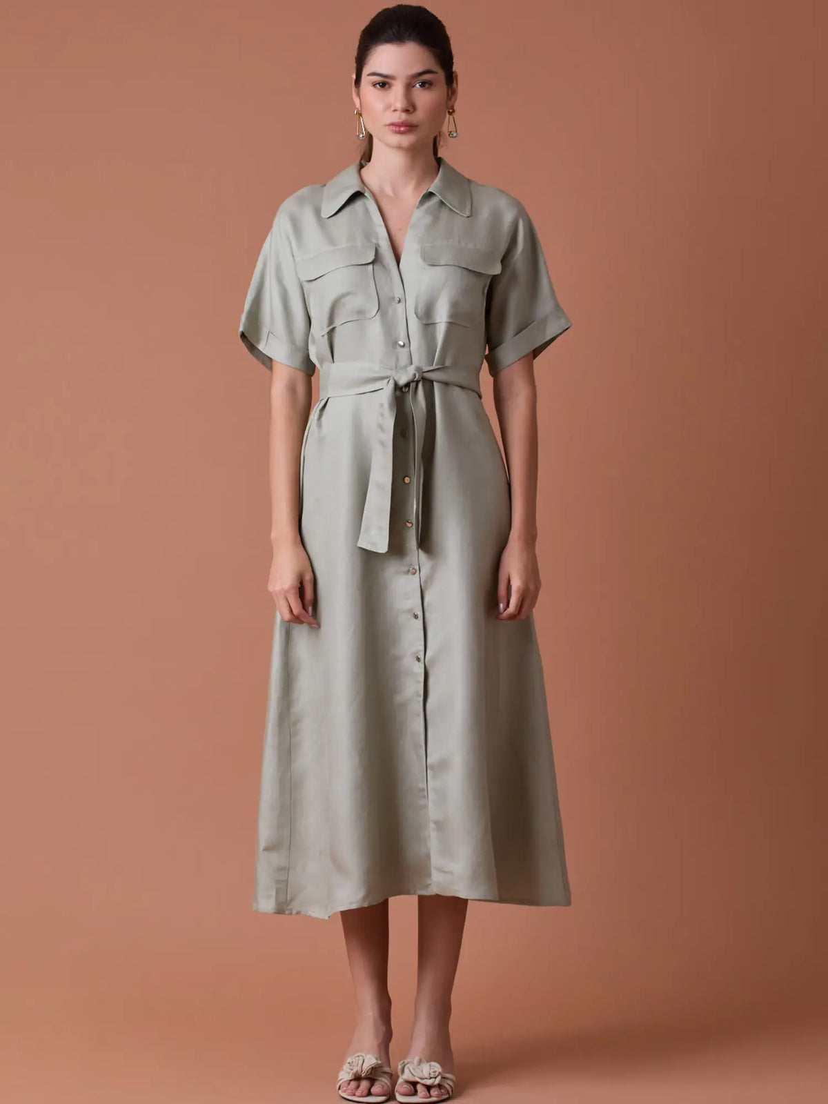 Makri Long Dress Olive