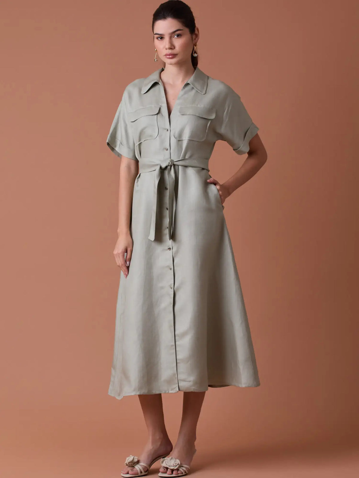 Makri Long Dress Olive