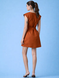 Autumn Short Dress Terracotta
