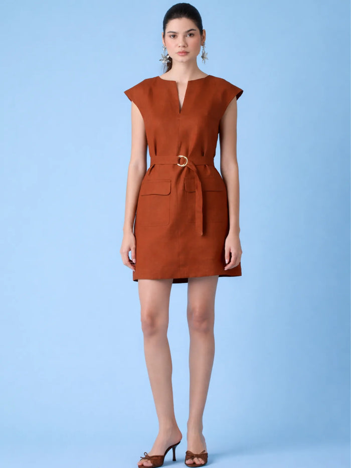 Autumn Short Dress Terracotta