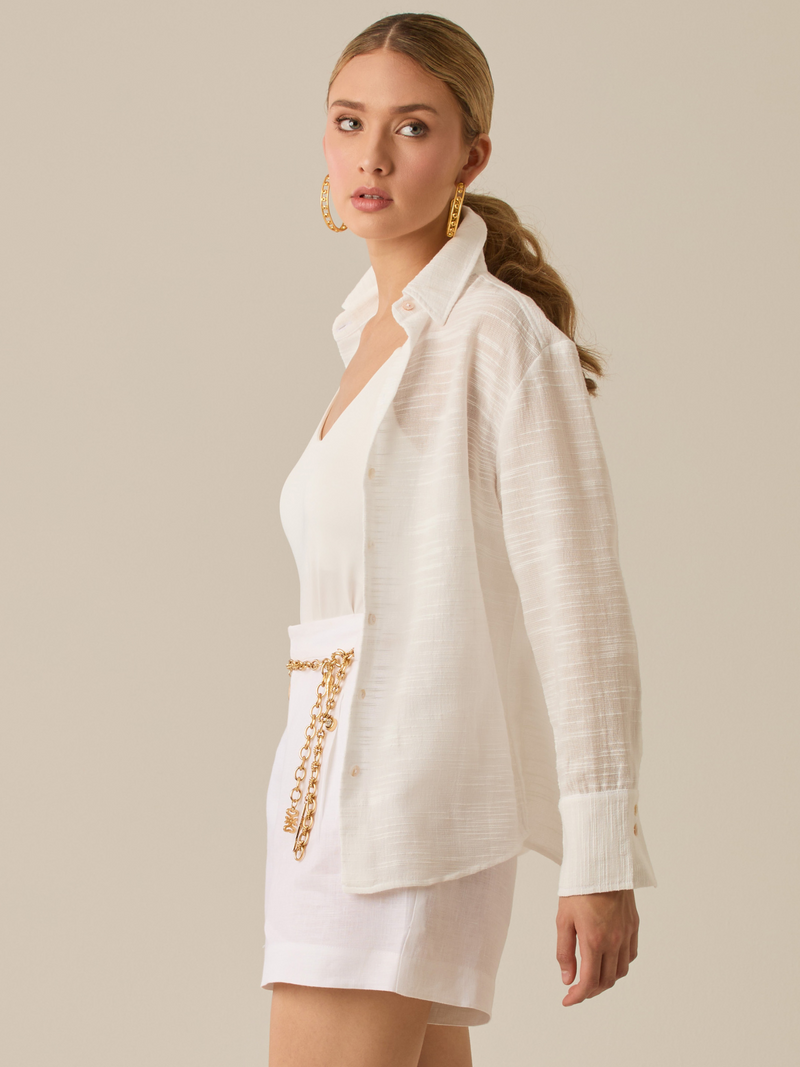 Umay Pearl White Blouse