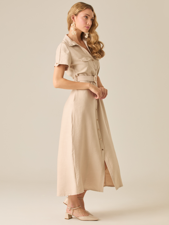 Yanielle Sand Long Dress