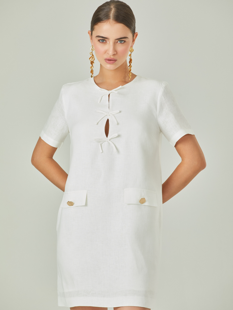 Felisa Pearl White Short Dress