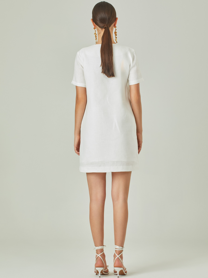 Felisa Pearl White Short Dress