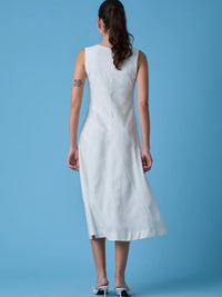 Dotty Long Dress White