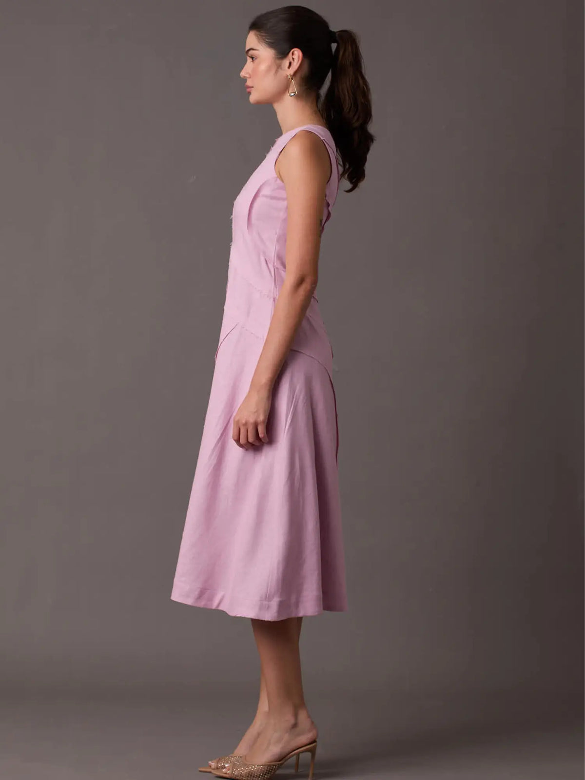 Dotty Long Dress Pink