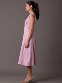 Dotty Long Dress Pink