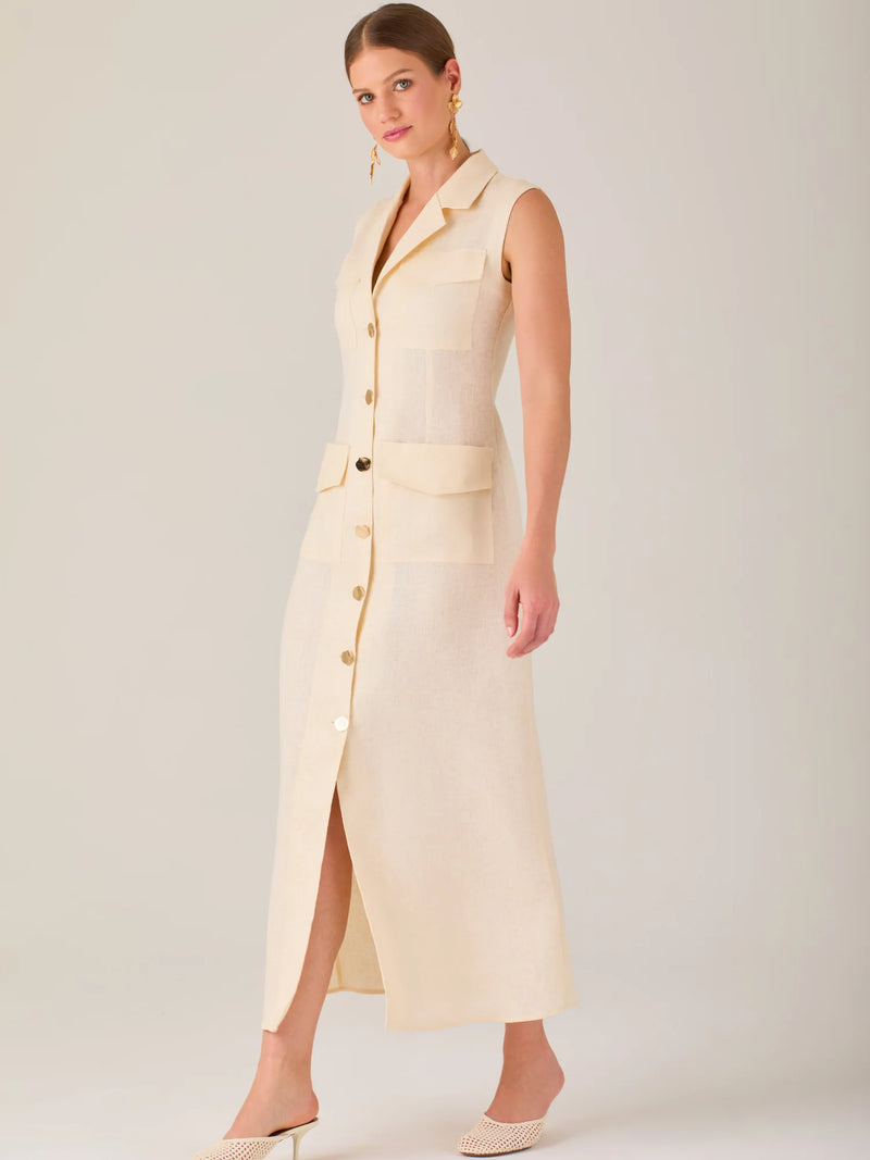 Bengala Long Dress Vanilla